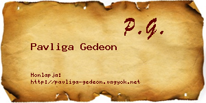 Pavliga Gedeon névjegykártya